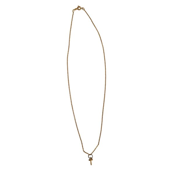 Tiny Gold Minimalist Vintage Cross Pendant Necklace - Picture 5 of 7